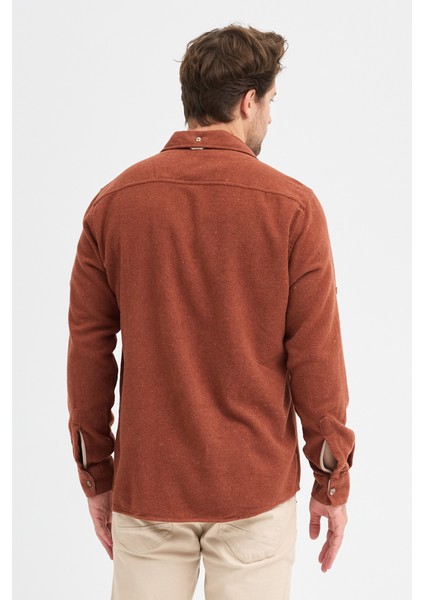 Düz Flanel Oduncu Gömlek - Regular Fit Kalın %100 Pamuklu Çift Cepli Ceket Gömlek modelleri