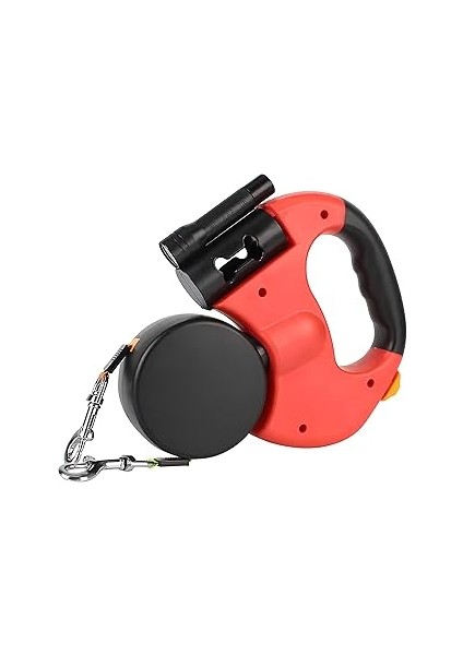 Kanji Kırmızı Çiftli Otomatik Köpek Gezdirme Tasması – 3 Metre, 2 Köpek Için, 360° Dönüşlü, Dolaşma