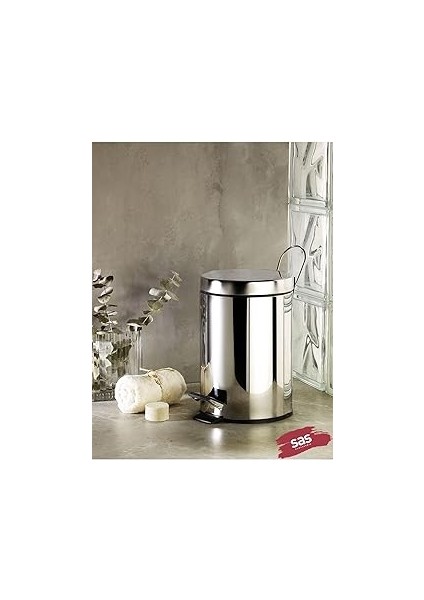 Krom Pedallı Çöp Kovası 3 Lt Eko