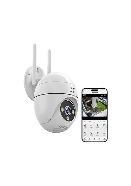 Xenon Akıllı Dış Mekan Wi-Fi Güvenlik Kamerası 350° Hareket Tespiti/takibi Fhd Video IP65 Su