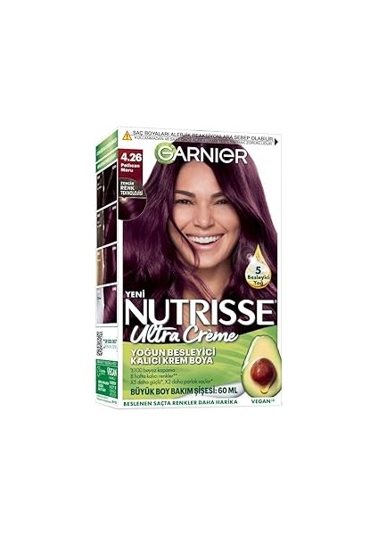 Nutrisse Yoğun Besleyici Kalıcı Krem Saç Boyası 4.26 Patlıcan Moru
