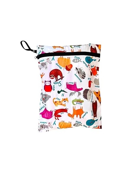 Yorni Zoo Su Geçirmez Bebek Kirli Bez Kıyafet Islak Mayo Çantası, Torbası (30X37 Cm)