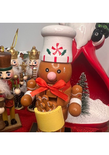 16 cm Çok Renkli Yılbaşı Fındıkkıran Kurşun Asker ve Kurabiye Adam Figürü fiyatları