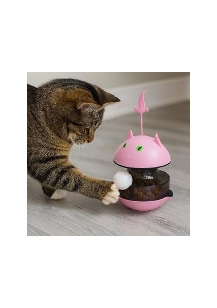 Mama Ödüllü Kedi Oyuncağı Hacı Yatmaz, Denge Oyuncağı, Mama Dağıtıcı Top, Akıllı Etkileşimli Kedi E