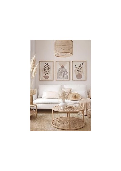 Artavessa Gerçek Ahşap Çerçeveli 3 Parça 3D Poster Tablo Seti - 3DARTSOHOSET58-2030
