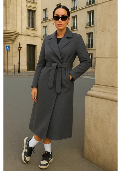 Kadın Kruvaze Salaş Trend Füme Kaşe Kaban fırsatları