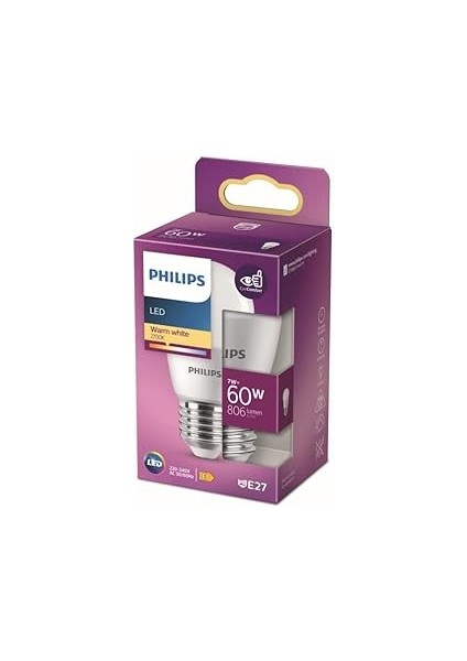 LED 60W P48 E27 2700K Sarı Işık Dim Edilmez