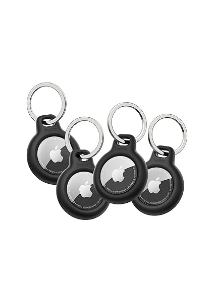 Belkin Airtag Için Anahtarlıklı Kılıf - 4'lü Paket - Siyah