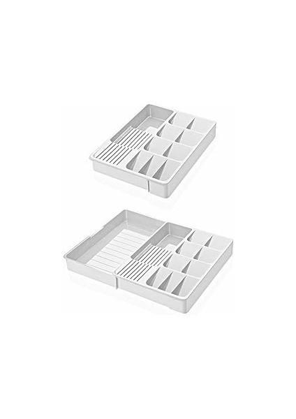 Çekmece Içi Kaşıklık Düzenleyici, Ayarlanabilir Çatal Organizatör (Beyaz)