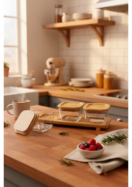 Lunaya 3'lü Bambu Standlı Kahvaltılık Küçük Boy fırsatları