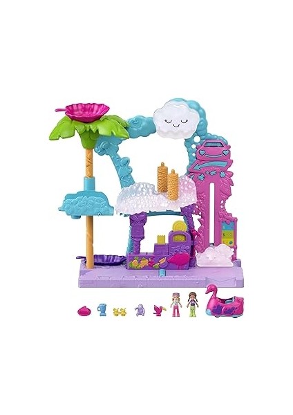 Polly Pocket-Polly Pocket Flamingo Araba Su Eğlencesi