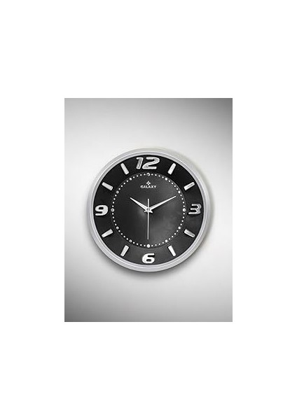 Exclucive Kabartama Rakamlı Klasik Kadranlı 30 cm Duvar Saati Gri