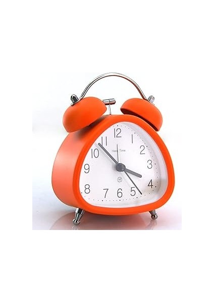 Nostaljik Çalar Saat Dekoratif Alarmlı Pavel Pilli 12 cm Işıklı Masa Saati (Turuncu)