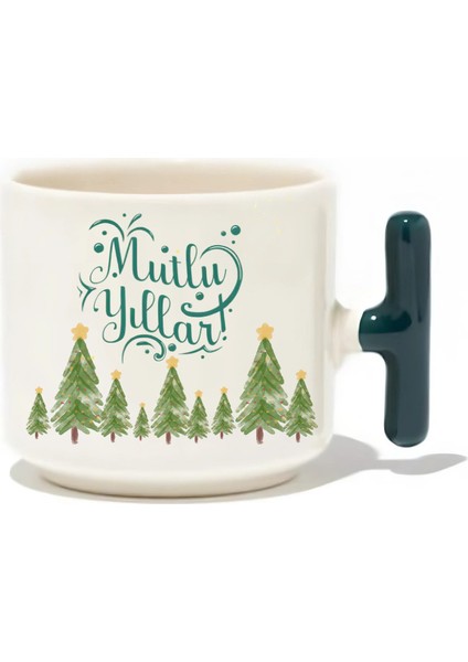 Yılbaşı/yeni Yıl/christmas Temalı Latte Fincanı - Hediye Seramik Kupa