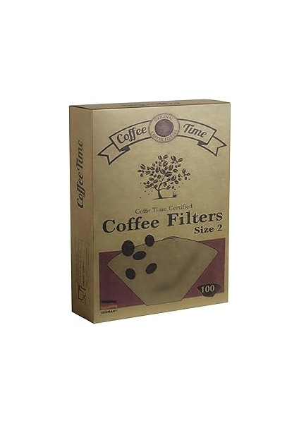 Coffee Time Sertifikalı Filtre Kahve Kağıdı Coffee Filters 1/2 2 Numara 100'LÜ Paket