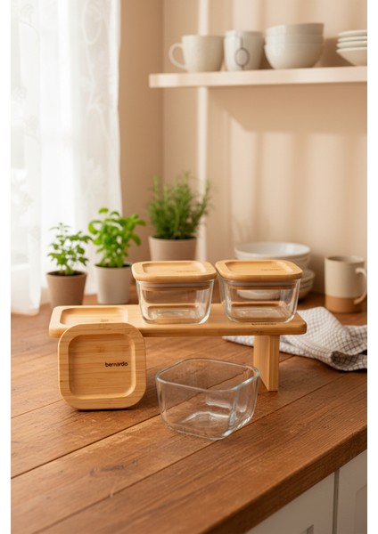 Lunaya 3'lü Bambu Standlı Kahvaltılık Büyük Boy fiyatları