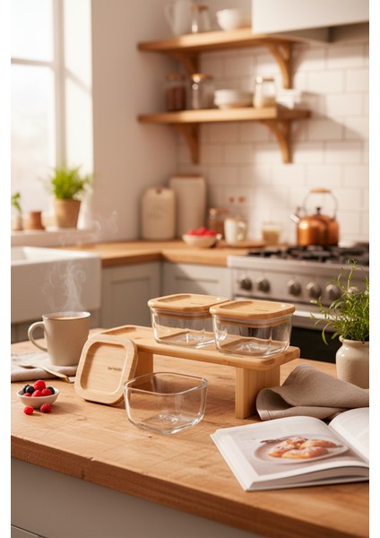 Lunaya 3'lü Bambu Standlı Kahvaltılık Büyük Boy modelleri