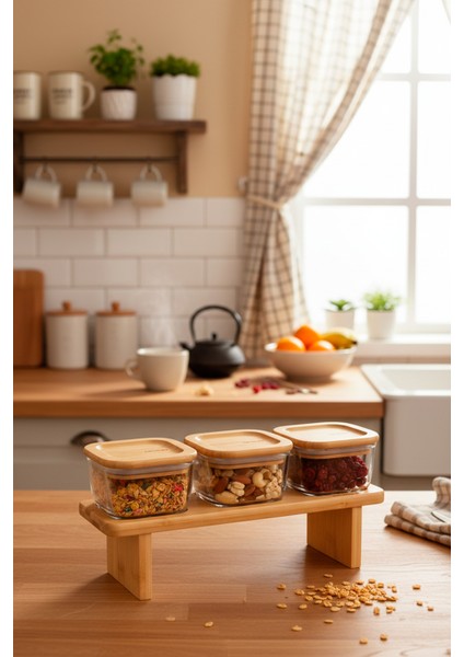 Lunaya 3'lü Bambu Standlı Kahvaltılık Büyük Boy fırsatları