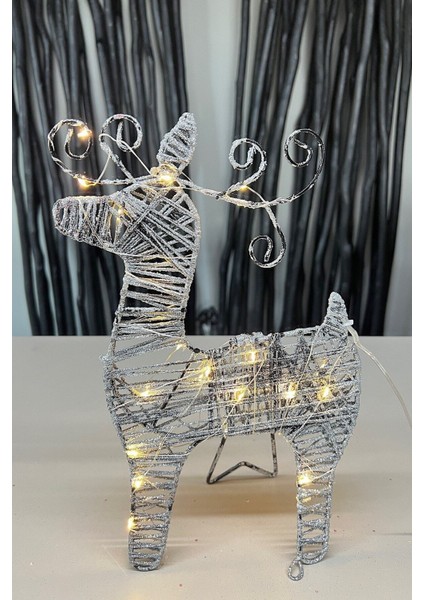 Gri LED Işıklı Geyik Ferforje, Şık ve Modern Dekorasyon Ürünü fırsatları