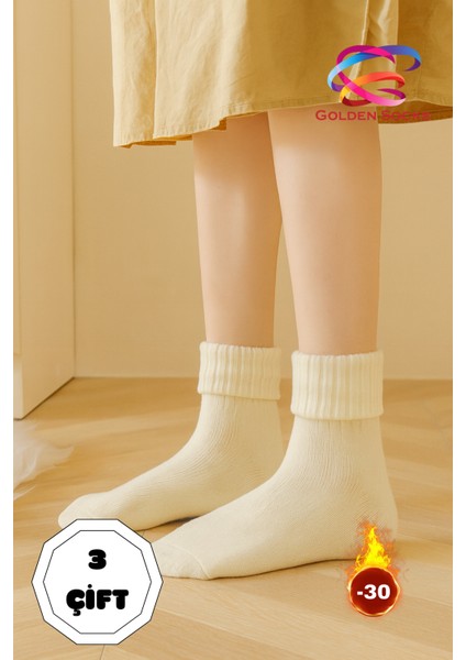 Kadın Yün Termal Kalın Kışlık Sıcak Tutan Uyku Çorabı Seti 3’lü modelleri