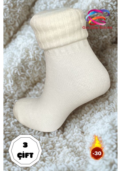 Kadın Yün Termal Kalın Kışlık Sıcak Tutan Uyku Çorabı Seti 3’lü