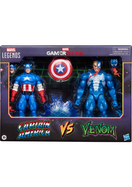 Legends Gamerverse Captain America Vs Venom (Retro Video Game) Ikili Aksiyon Figür Seti modelleri