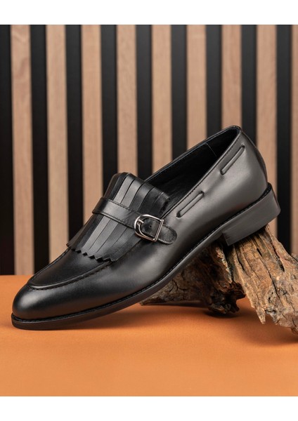 Italyan Stil Iç Dış Naturel Deri Erkek Ayakkabı Siyah T14616 fiyatları