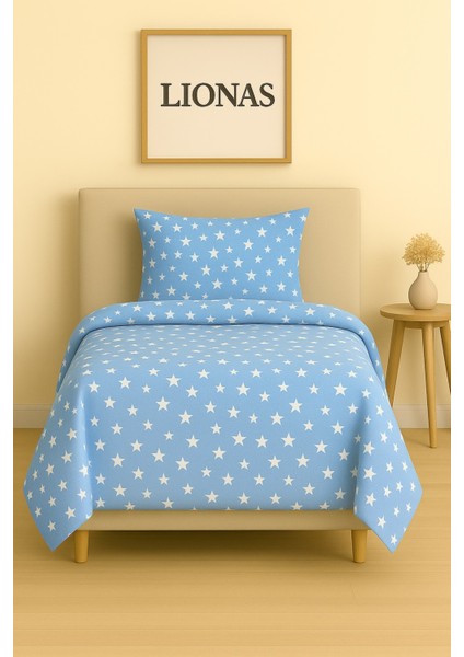 Tek Kişilik Desenli Nevresim + 1 Adet Kapaklı Yastık Kılıfı