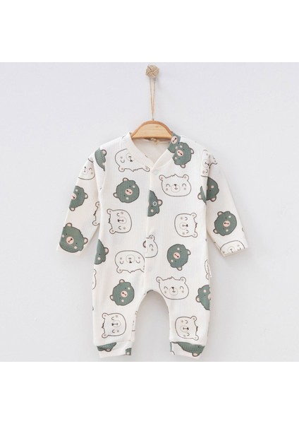 Ayıcık Desenli Kabartmalı Yumuşak Bebek Tulum – 0-3 Ay – 3-6 Ay – 6-9 Ay 6-9 Ay