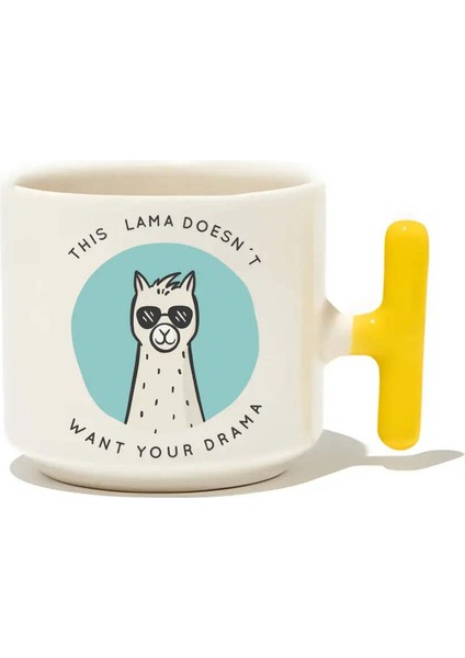 This Lama Doesn't Want Your Drama Latte Fincanı - Hediye Seramik Kupa
