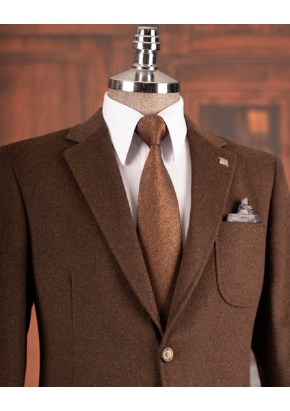 Italyan Stil Slim Fit Mono Yaka Torba Cep Erkek Ceket Kahverengi T15057 fiyatları