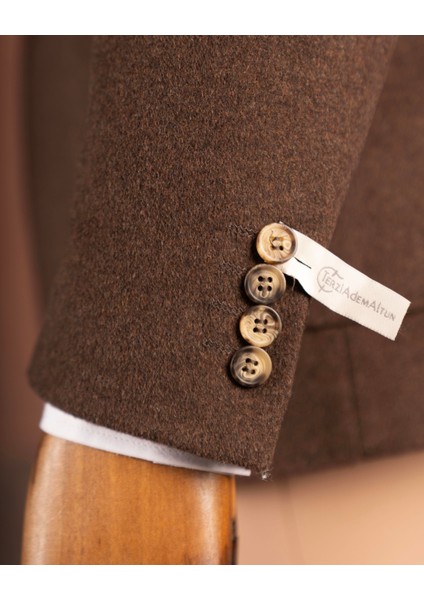 Italyan Stil Slim Fit Mono Yaka Torba Cep Erkek Ceket Kahverengi T15057 fırsatları
