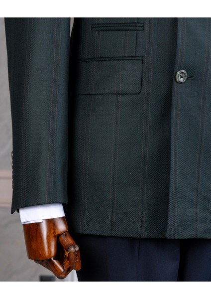 Italyan Stil Slim Fit Kruvaze Ceket Pantolon Kombin Takım Elbise Yeşil T14663 fırsatları