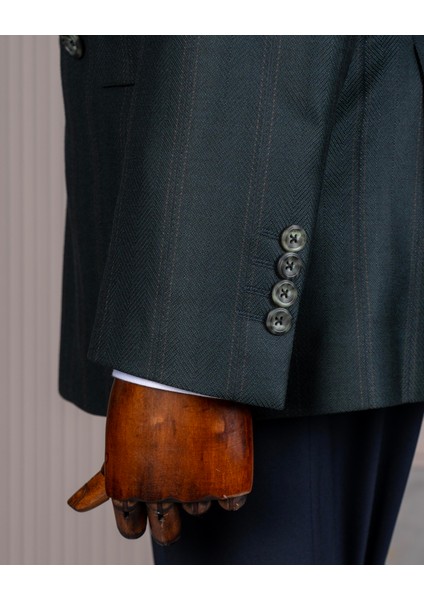 Italyan Stil Slim Fit Kruvaze Ceket Pantolon Kombin Takım Elbise Yeşil T14663 indirimleri