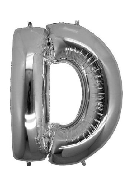 D Harfi Gümüş Folyo Balon
