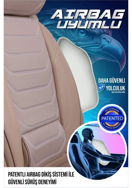 Subaru Xv Uyumlu Yarı Deri Oto Koltuk Kılıfı 5li Set Alya Seri Bej fırsatları