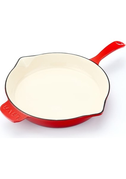 Döküm Yuvarlak Kızartma Tavası Döküm Demir Yekpare Saplı Edition Serisi ÇAP(Ø)28CM. Kırmızı modelleri