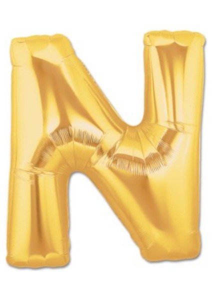 N Harfi Gold Folyo Balon