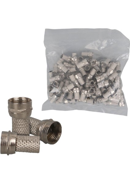 F Konnektör Rg6-U4 18MM Geniş 100 ADET-UJ-2005 18 mm Uydu Anten Konnektörü