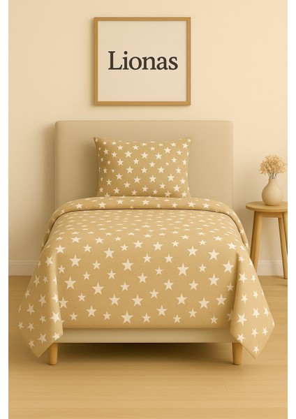 Tek Kişilik Desenli Nevresim + 1 Adet Kapaklı Yastık Kılıfı