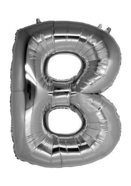 B Harfi Gümüş Folyo Balon