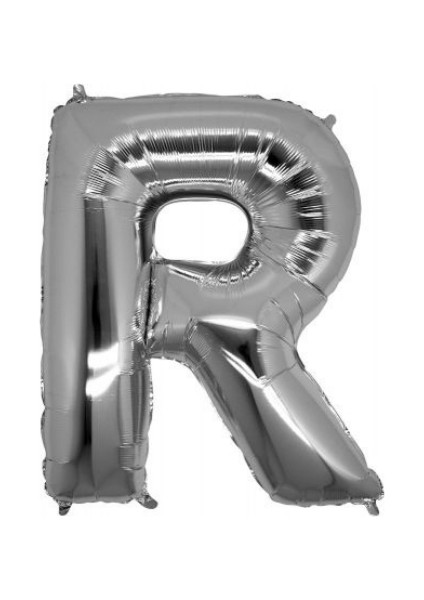 R Harfi Gümüş Folyo Balon