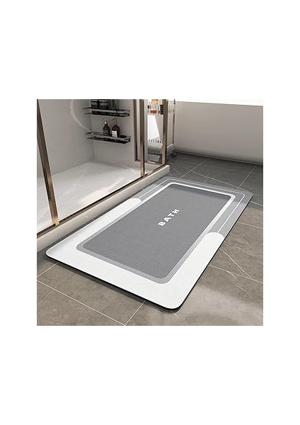 Netmarkt Banyo Paspası - Kaymaz Süper Emici Lekeye Dayanıklı Hızlı Kuruyan Ince Banyo Halısı - Küve