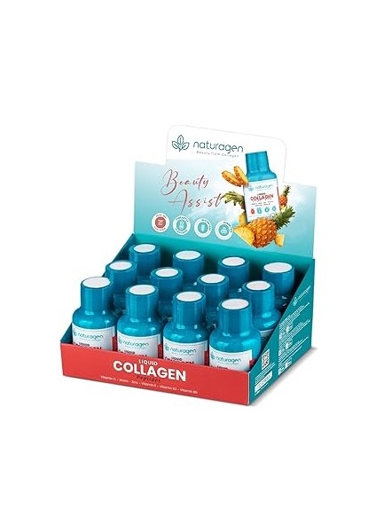 Naturagen Sıvı Kolajen Peptit Atışları – 12 x 60 ml – 2500 Mg Hidrolize Kolajen – 12 Günlük Kullanı