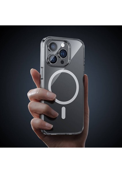 Apple iPhone 14 Pro Kılıf Magsafe Wireless Kablosuz Şarj Destekli Şeffaf Darbe Emici Kapak