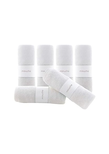 Minuche Bambu Bebek Havlusu 6'lı - Yumuşak ve Emici Bebek Banyo Yüz Havlusu - Hassas Ciltler