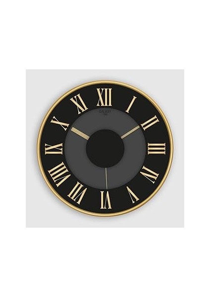 Serisi Abs Çerçeveli Roma Rakamlı Sessiz Akar Duvar Saati 30 Cm, - Siyah