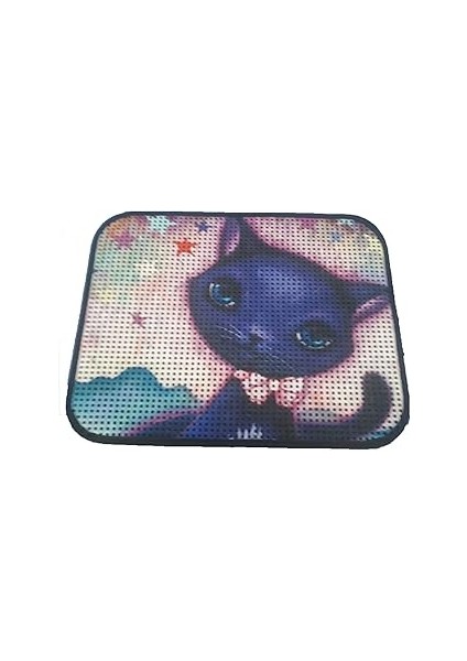Miapet Elekli Desenli Kedi Tuvalet Önü Paspası 60 x 45 cm Kedi