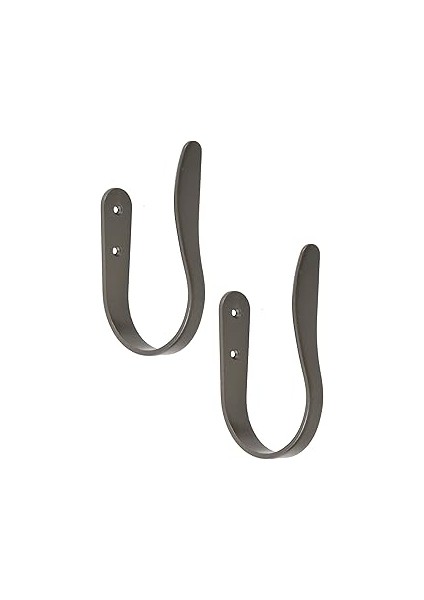 Kenney Galeri Dekoratif Perde ve Perde Askısı, 2'li Set, Koyu Gri (Gunmetal)