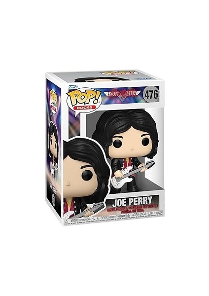 Pop Rocks: Aerosmith - Joe Perry With White Guitar, Oyuncak Figür